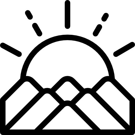 Sunset mountains sunset nature icon