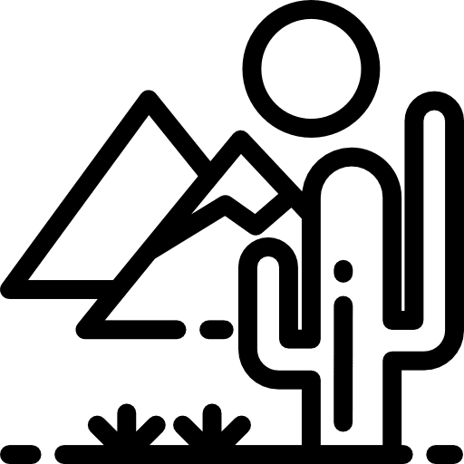 Desert sun desert nature icon