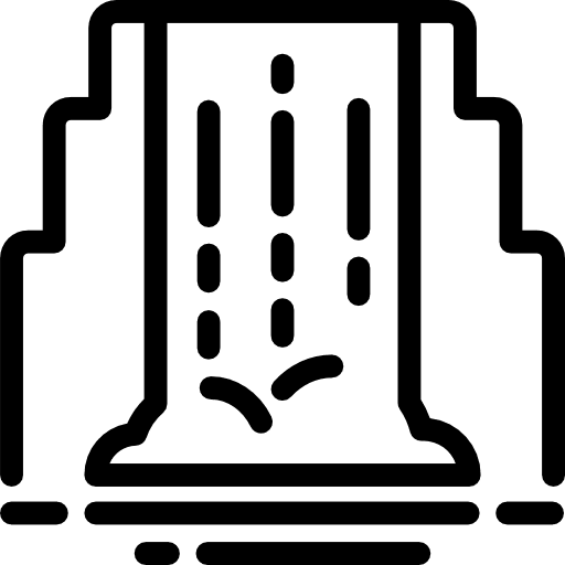 Waterfall river nature landscape icon