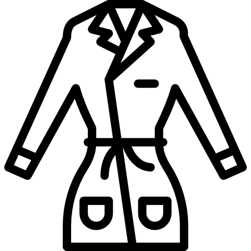 Coat jacket femenine clothing icon