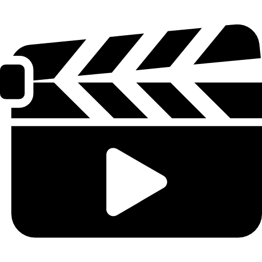 Clapperboard video player play button entertainment icon