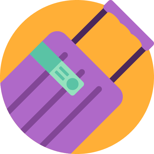 Suitcase baggage luggage travelling icon