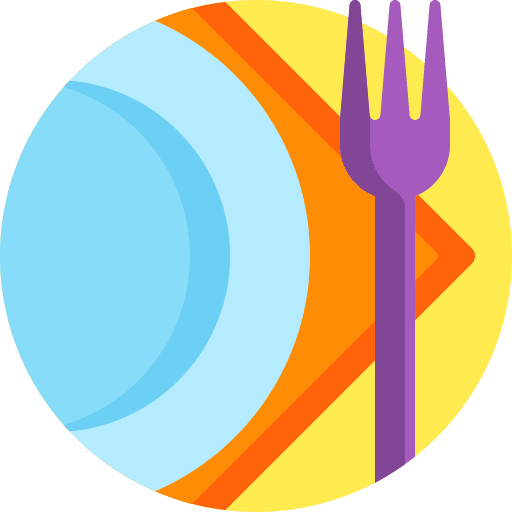 Dish cutlery dinner plate icon
