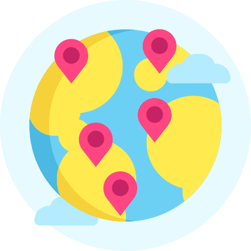 Globe pins earth globe pin icon