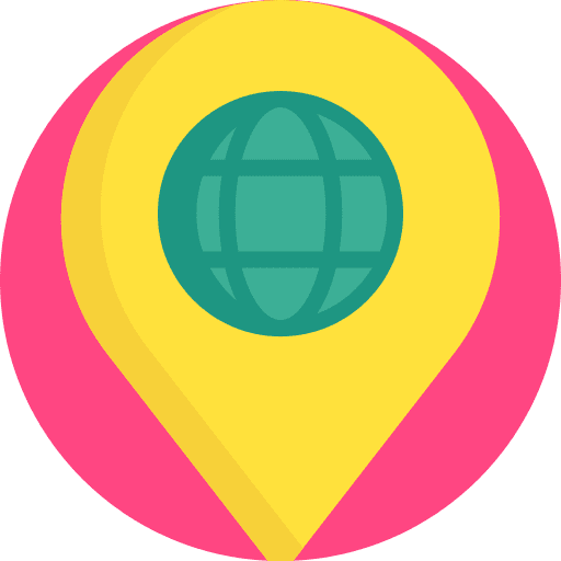 Pin location interface earth globe icon