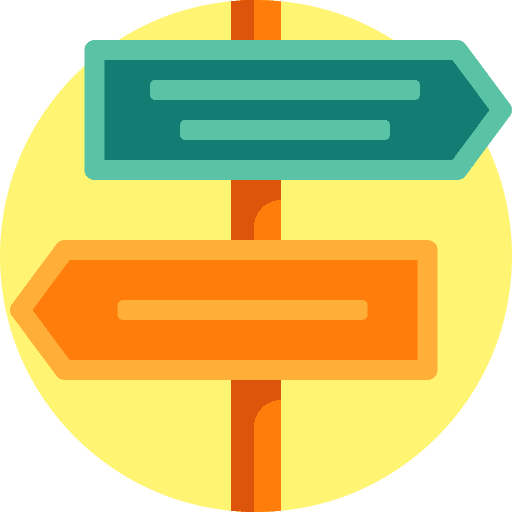 Signpost maps and location post directional icon