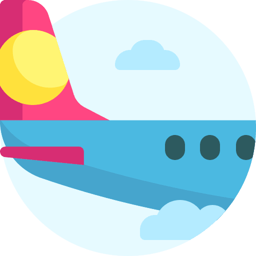 Airplane transportation airport plane icon