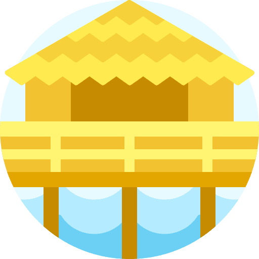 Beach water house real estate icon