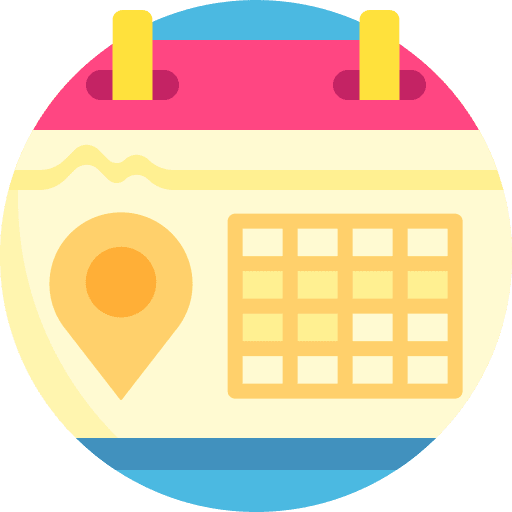 Calendar time and date time administration icon