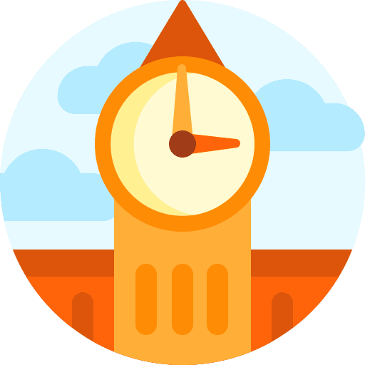 Clock architecture and city monuments tower icon
