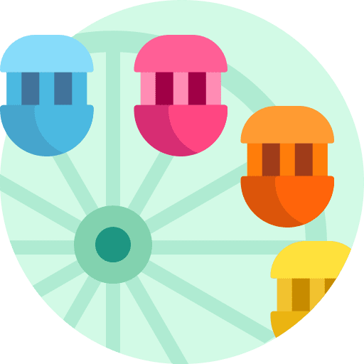 Ferris wheel business big wheel architecture and city icon