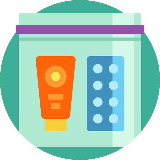 Kit equipment travel healthcare icon