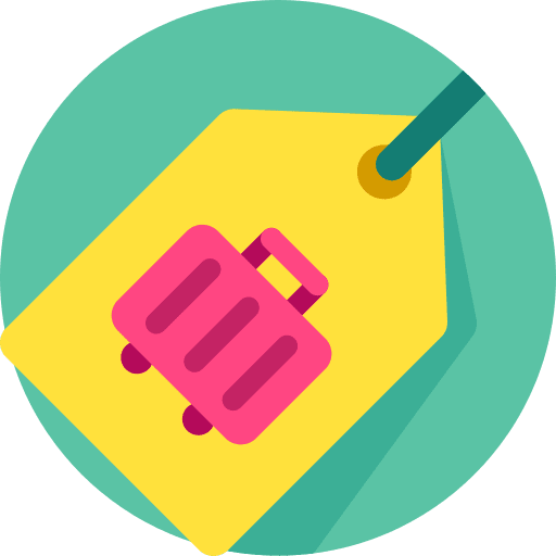 Tag briefcase baggage tag icon