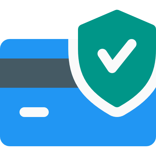 Credit card security shield money icon