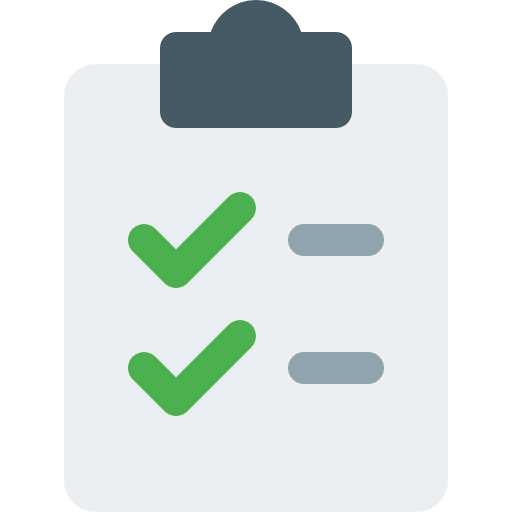 Shopping list commerce and shopping list checking icon