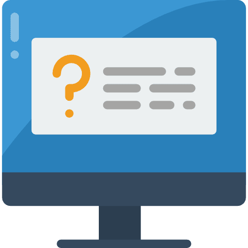 Online question computer communication question icon Online question computer communication question icon