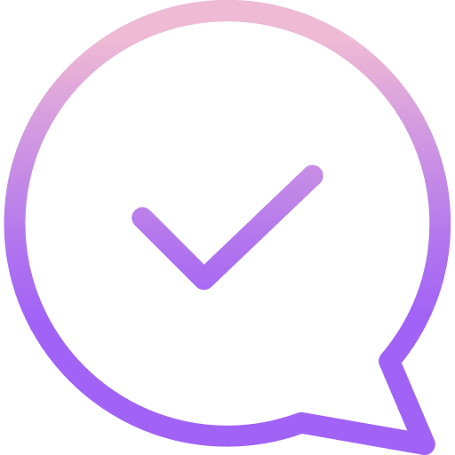 Tick chat sent interface icon