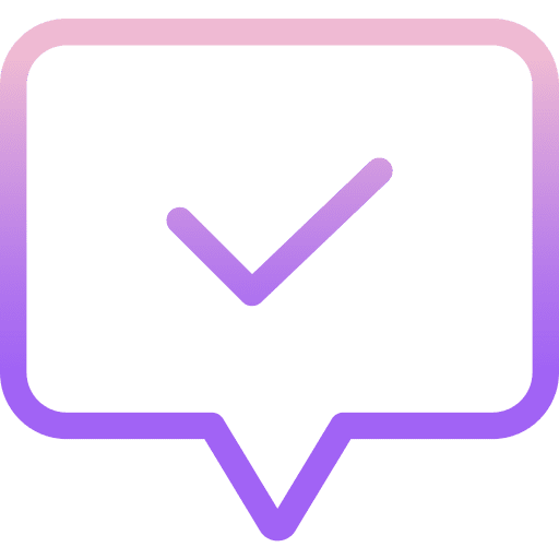 Message check mark message notification icon