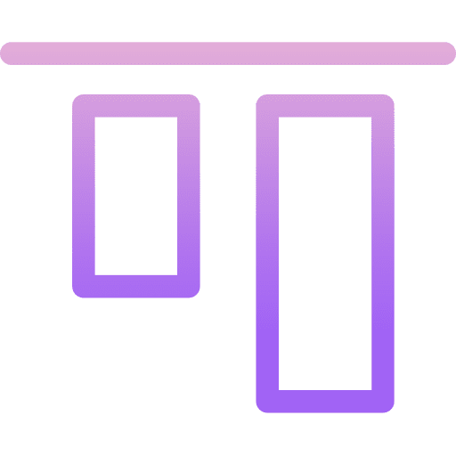 Top alignment edit tools object alignment horizontal icon