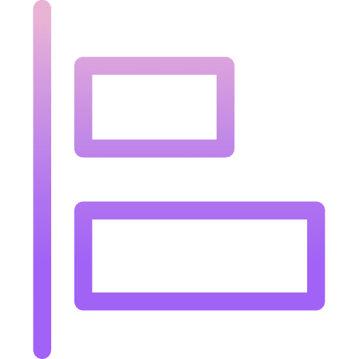 Left alignment shapes and symbols interface graphic tool icon