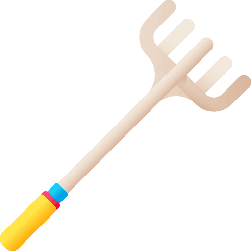 Rake leaves gardening pitchfork icon