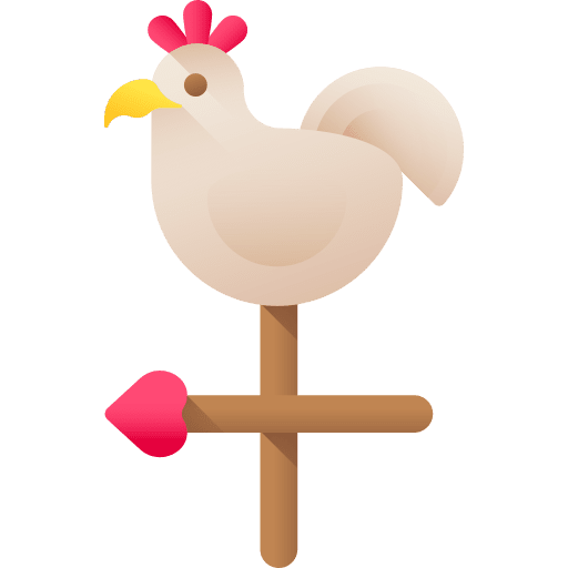 Weathercock rooster wind vane icon