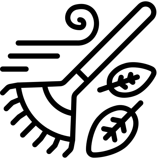 Raking rake nature leaves icon