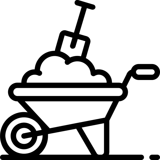 Wheelbarrow construction and tools construction wheels icon