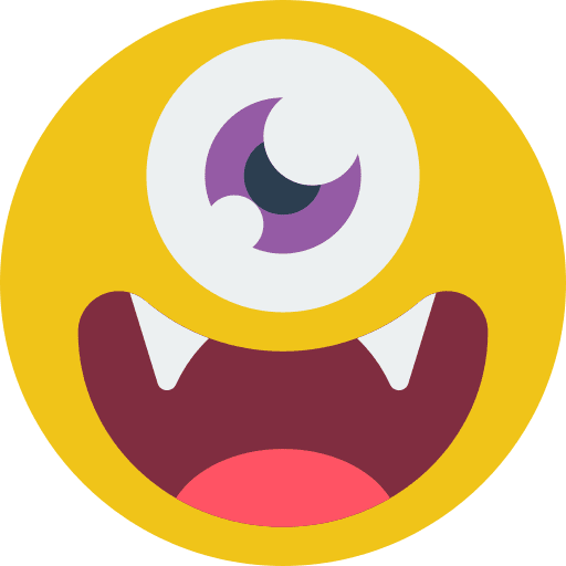 Happy monster beast smiley icon