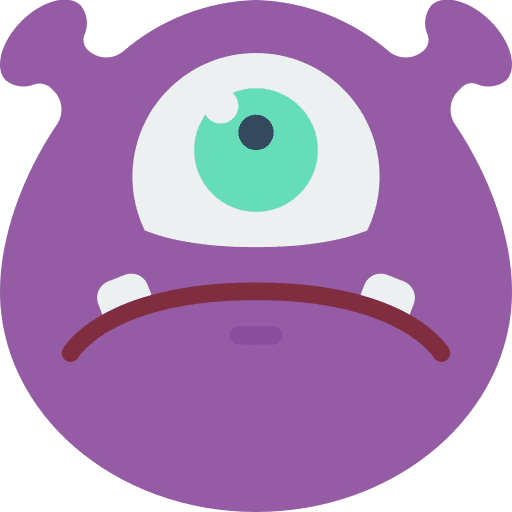 Sad monster smiley feelings icon