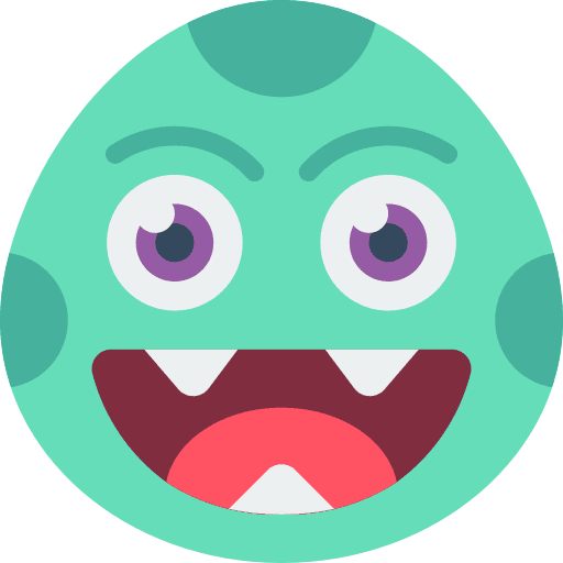 Excited monster smiley feelings icon