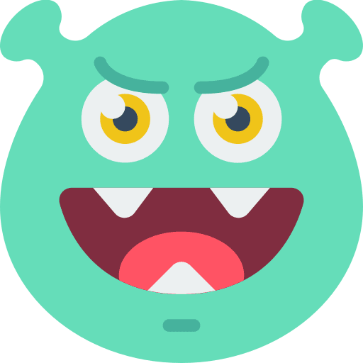 Happy emojis monster emoticons icon