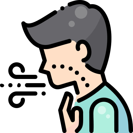 Breathing symptom spread coronavirus icon