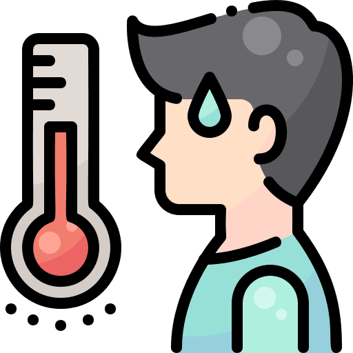 Fever temperature transmission covid 19 icon