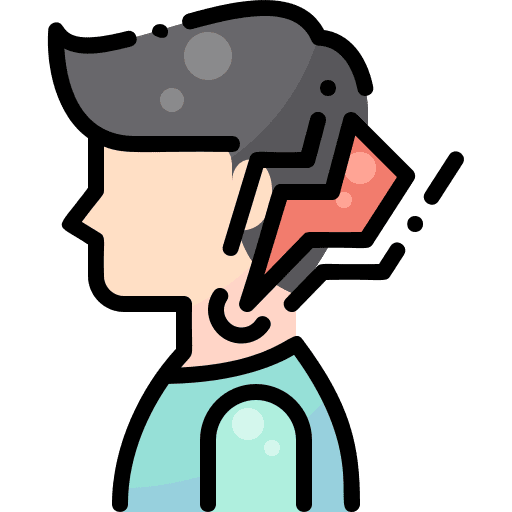 Sore throat pain point healthcare and medical pain icon