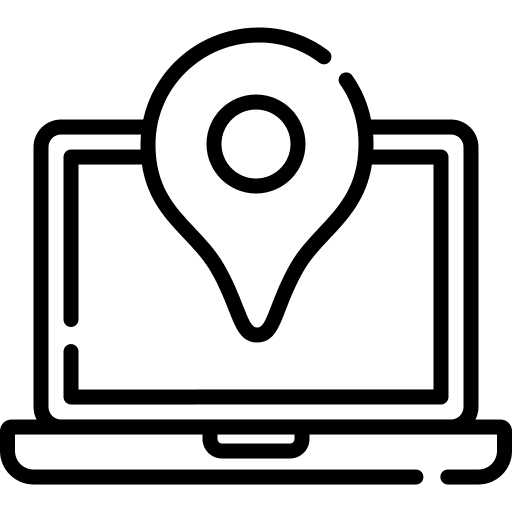 Venue laptop location pin icon