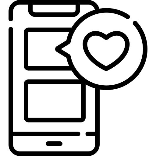 Social media love heart like icon Social media love heart like icon