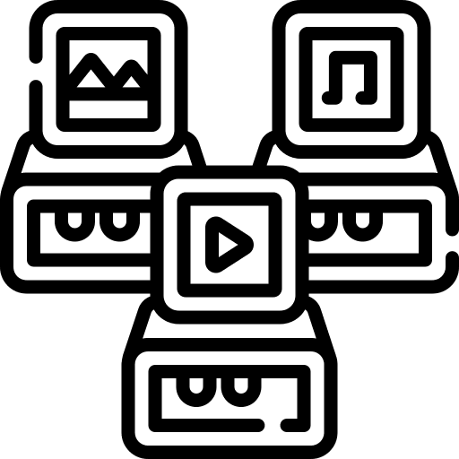 Variety hosting multimedia technology icon Variety hosting multimedia technology icon