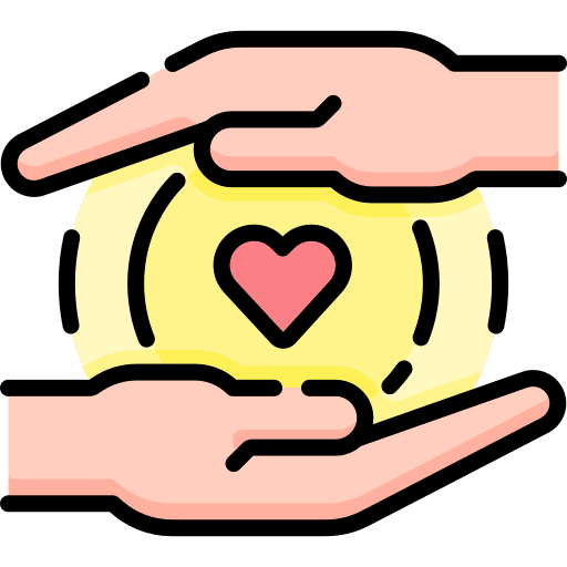 Compassion charity care love and romance icon