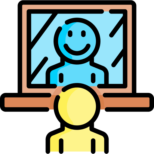 Mirror people self self esteem icon Mirror people self self esteem icon