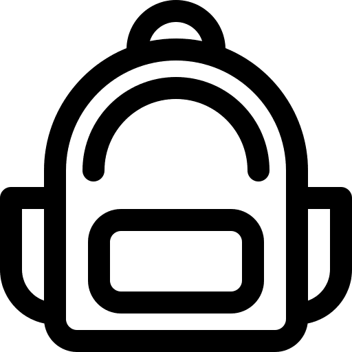 Backpack school holidays school bag icon