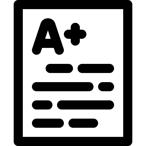 Exam report qualification files and folders icon