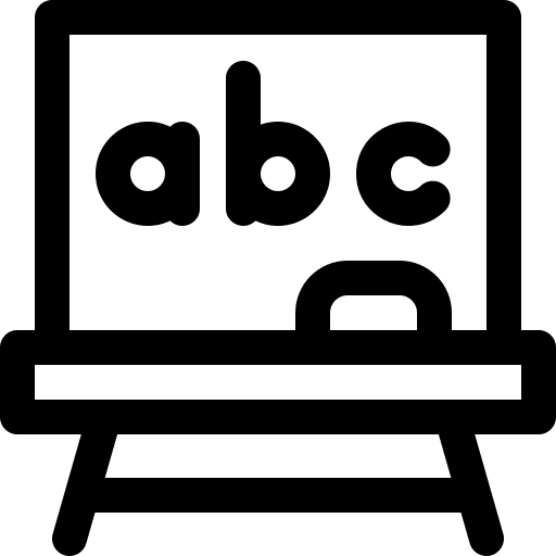 Whiteboard education letters alphabet icon