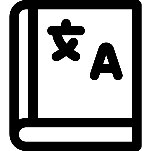 Dictionary subject translation education icon Dictionary subject translation education icon