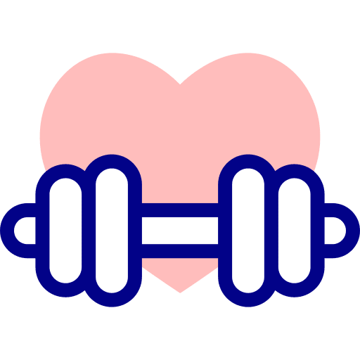 Heart dumbbell heart wellness icon