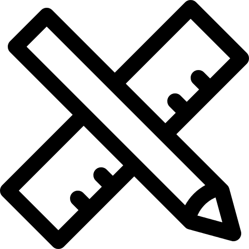 School supplies drawing ruler education icon School supplies drawing ruler education icon