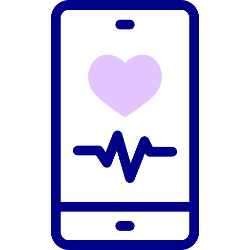 Phone heart beat medical app healthcare and medical icon