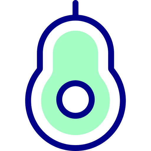 Avocado organic food and restaurant vegan icon Avocado organic food and restaurant vegan icon