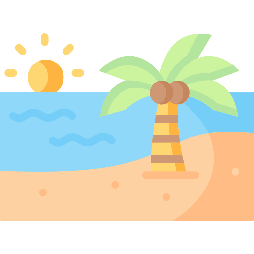 Beach nature holidays island icon Beach nature holidays island icon