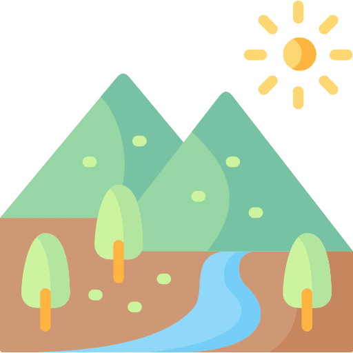 Landscape objective sun mountain icon Landscape objective sun mountain icon